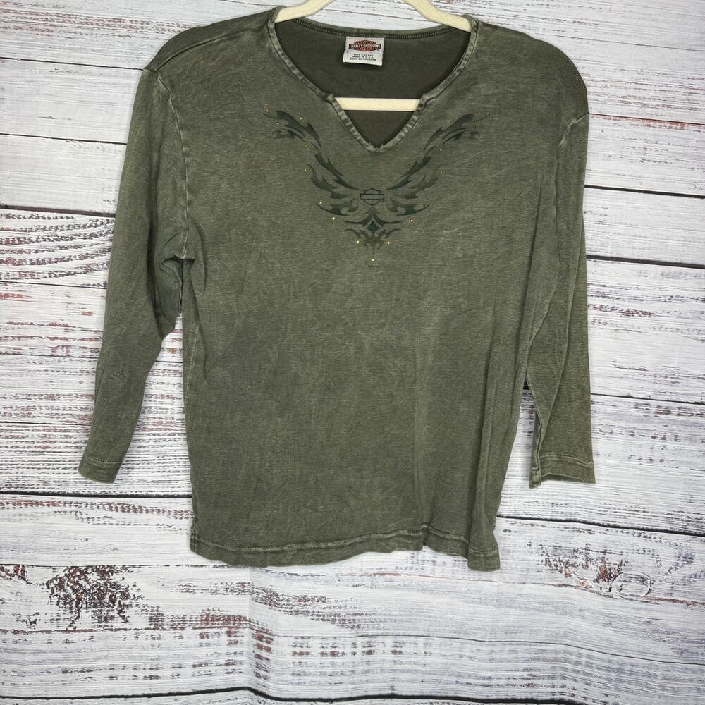 Harley Davidson Y2K Long Sleeve Shirt Womens LG